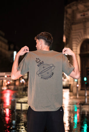 Tee-shirt King double logo Oversize couleur olive